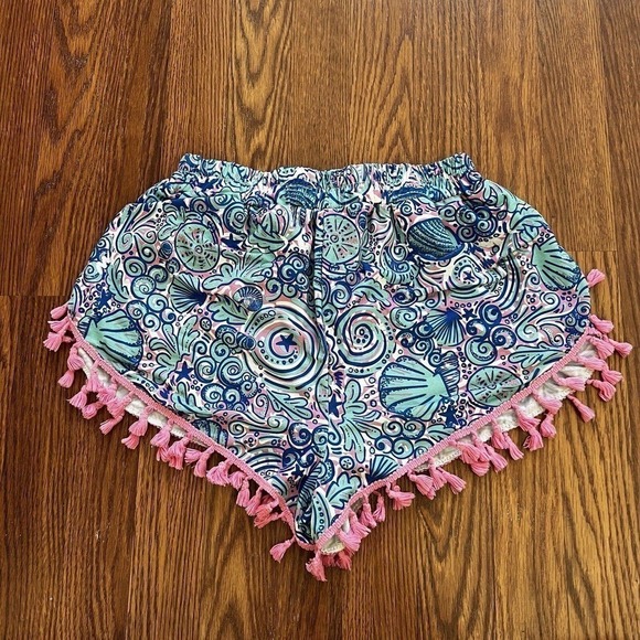 Simply Southern Shorts Womens S/M Seashell Print Tasseled Trim Brief Liner Beach - Picture 9 of 9